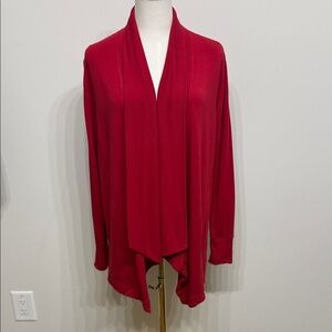 Athleta Size XS Pranayama Women's Vibrant Red Drape Cardigan Open Front